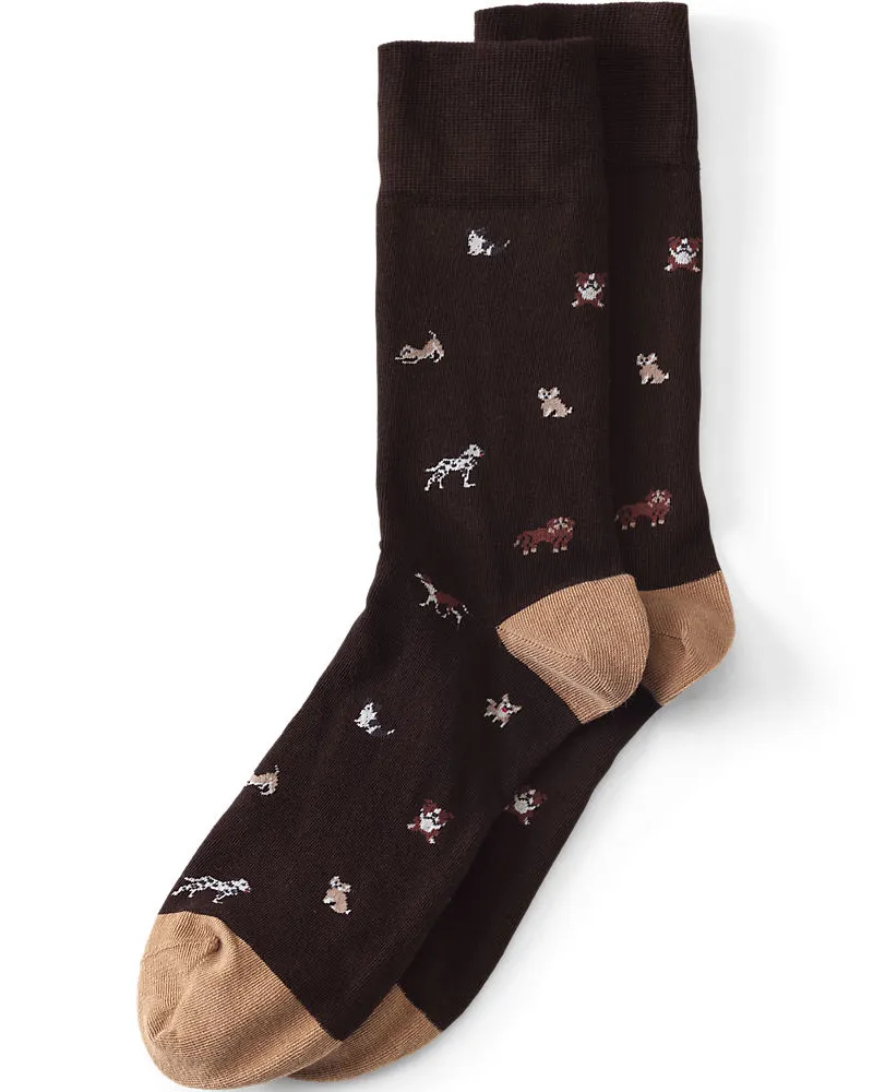 Lands' End Anzug-Socken, gemustert, Herren, Größe:null regular, Braun, Elasthan/Baumwoll-Mischung/Polyester-Mischung, by Braun