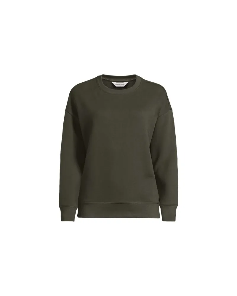 Lands' End Sweatshirt SERIOUS SWEATS, Damen, Größe plus, Grün, Elasthan/Baumwoll-Mischung/Polyester-Mischung, by Grün
