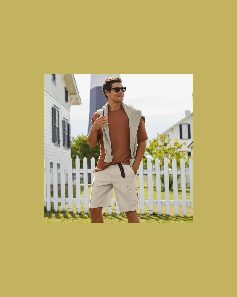 Lands' End Cargo-Shorts aus Leinen/Baumwollmix, Herren, Größe regular, Weiß, Baumwolle/Leinen, by Weiß