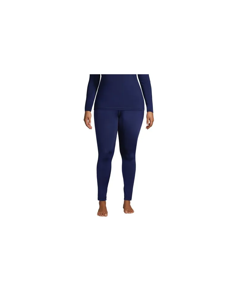 Lands' End Lange Unterhose THERMASKIN, Damen, Größe plus, Blau, Polyester-Mischung, by Blau