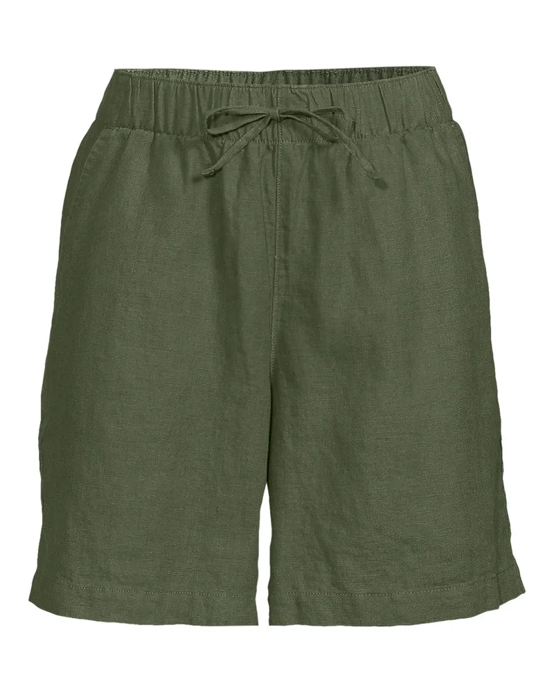 Lands' End Premium Reinleinen-Schlupfshorts, Damen, GrÃ¶ÃŸe plus, GrÃ¼n, Leinen, by Grã¼n