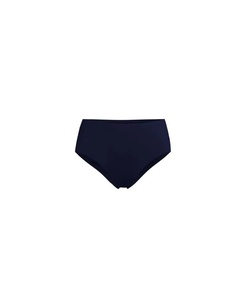 Lands' End Bikinihose, Mid Waist, Damen, Größe plus, Blau, Elasthan/Nylon-Mischung, by Blau