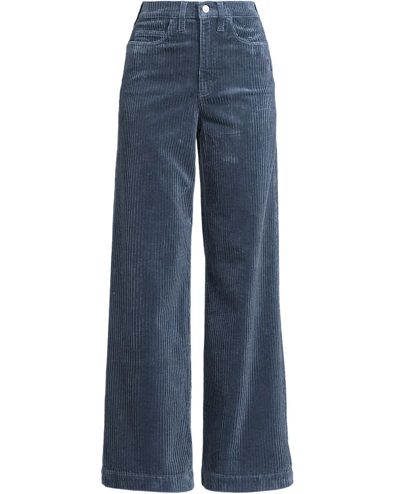 Lands' End Breitcord-Hose High Waist mit weitem Bein, Damen, Größe plus, Blau, Elasthan/Baumwoll-Mischung, by Blau