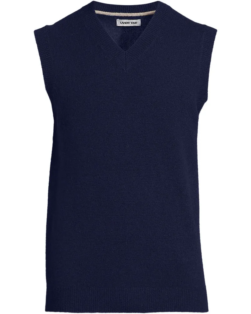 Lands' End Pullunder aus Lambswool, Herren, Größe regular, Blau, Wolle, by Blau