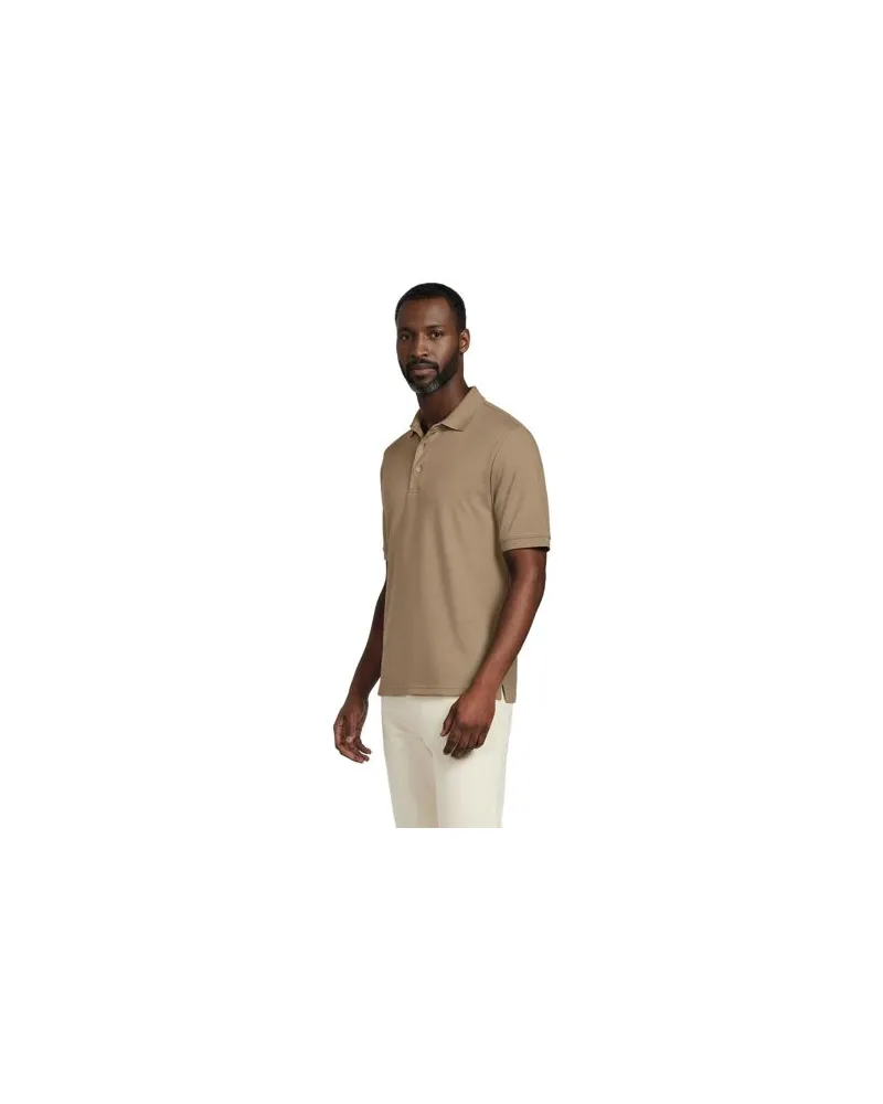 Lands' End Supima Kurzarm-Polo, Classic Fit, Herren, Größe:60 regular, Beige, Baumwolle, by Beige