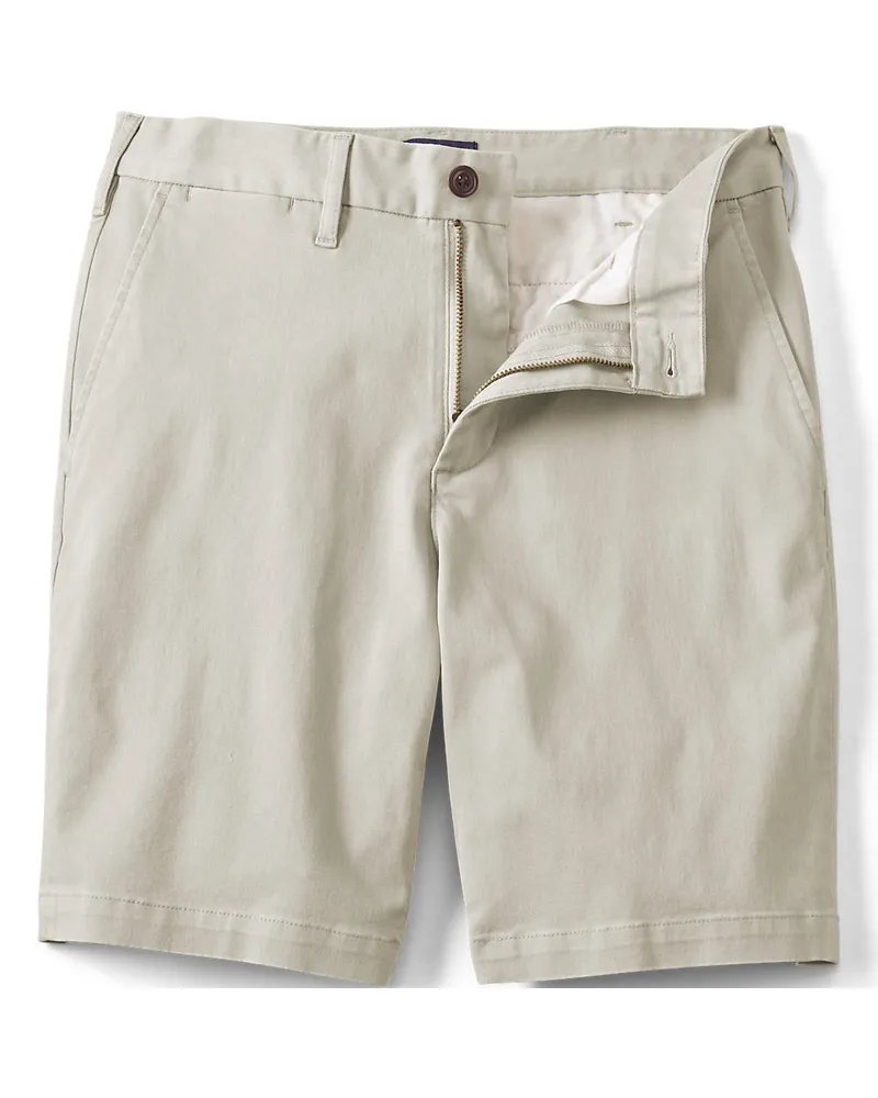 Lands' End Chino-Shorts mit Stretch, Classic Fit, Herren, Größe:48-50 regular, Grau, Baumwoll-Mischung, by Grau