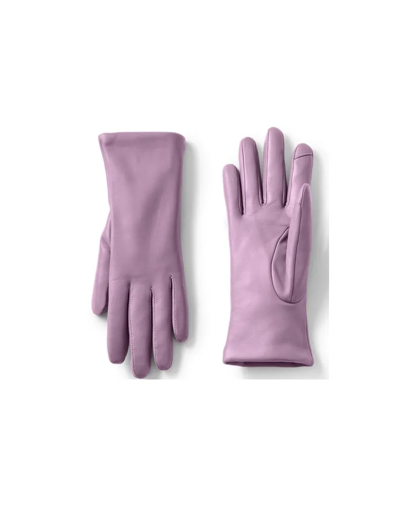 Lands' End Lederhandschuhe mit Kaschmirfutter, Damen, Größe regular, Lila, Kaschmir/Leder, by Lila