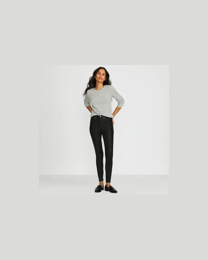 Lands' End Beschichtete Skinny Jeans High Waist, Damen, Größe regular, Schwarz, Polyester-Mischung/Baumwolle Modal, by Schwarz