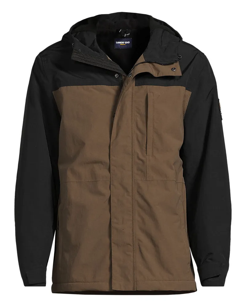 Lands' End Kapuzenjacke SQUALL, Herren, Größe regular, Braun, Polyester/Nylon-Mischung, by Braun