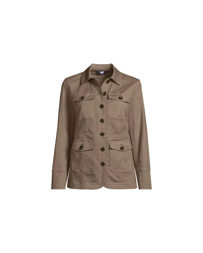 Lands' End Utility-Jacke, Damen, Größe plus, Braun, Elasthan/Kunstseide/Lyocell (Viskose), by Braun