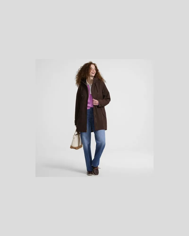Lands' End Squall Regenjacke in A-Linie, Damen, Größe regular, Braun, Nylon, by Braun