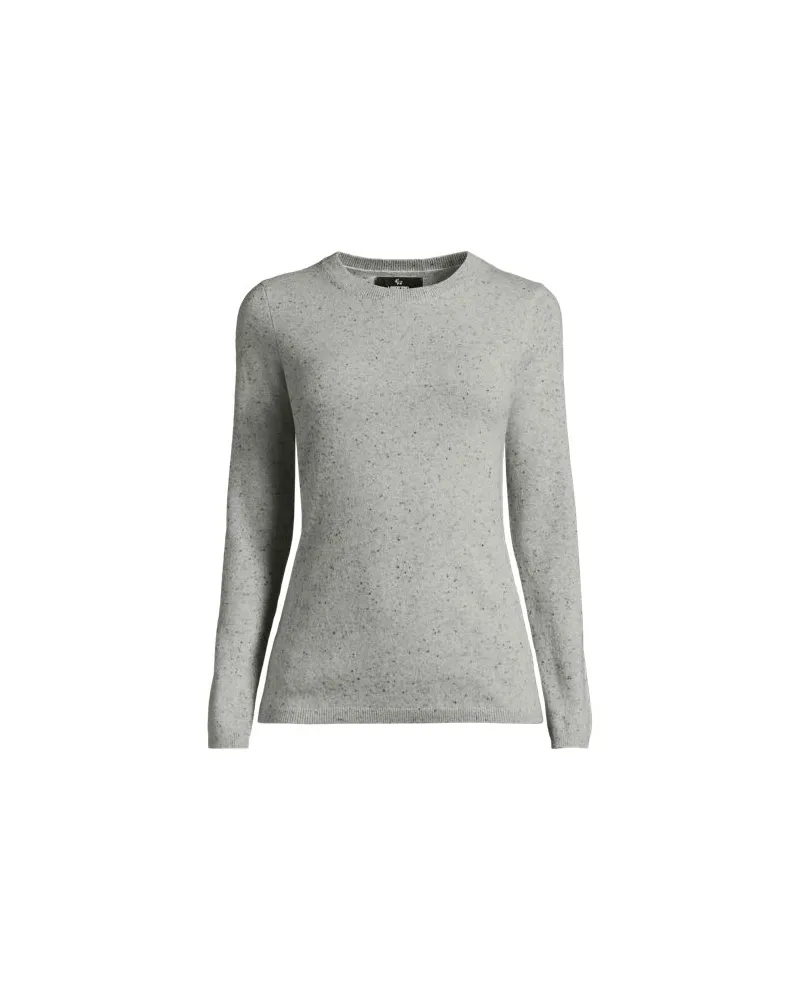 Lands' End Kaschmir-Pullover mit rundem Ausschnitt, Damen, Größe:40-42 petite, Grau, Kaschmir, by Grau