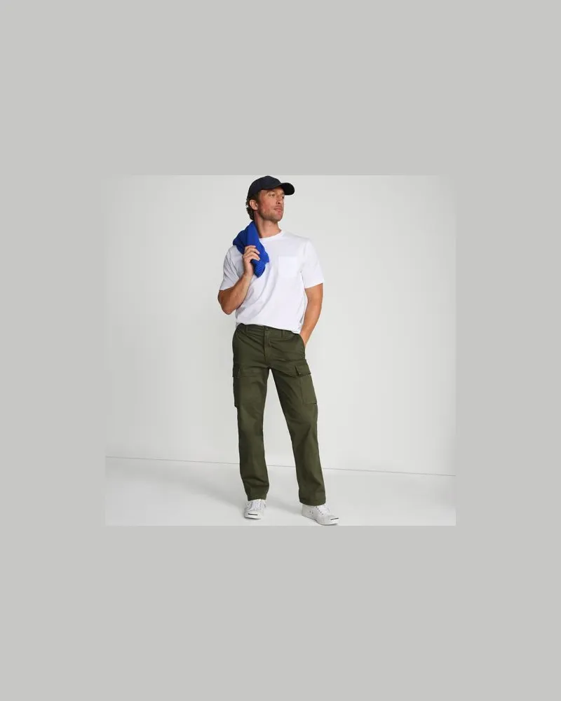 Lands' End Cargo-Hose mit Stretch, Classic Fit, Herren, Größe regular, Grün, Elasthan/Baumwoll-Mischung, by Grün