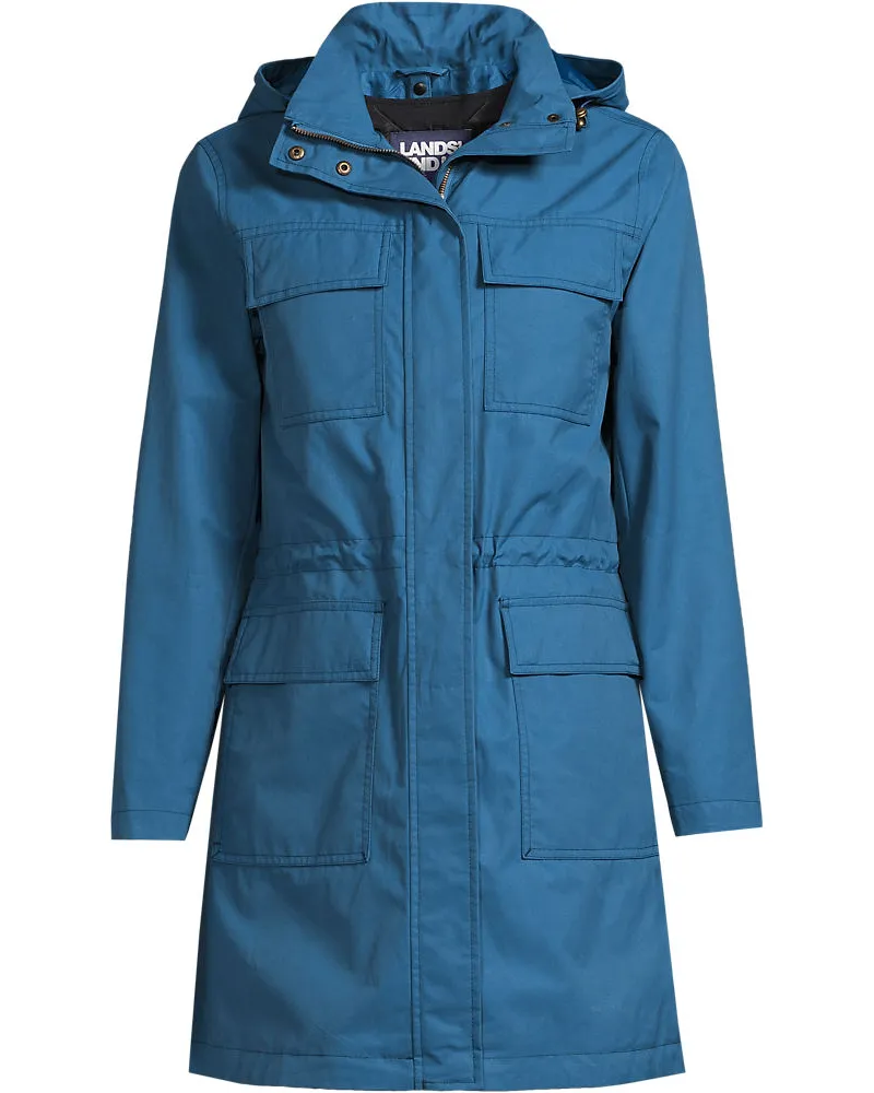 Lands' End 3-in-1-Wachsjacke aus Baumwollmix, Damen, Größe regular, Blau, Baumwolle/Nylon, by Blau