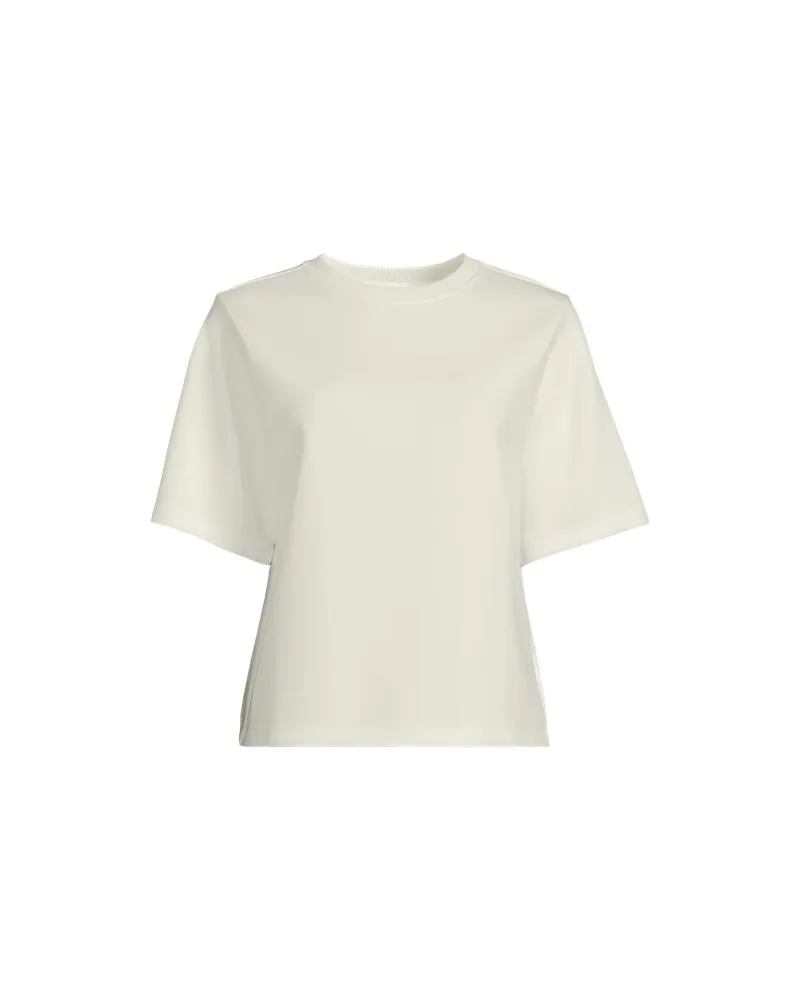 Lands' End Deluxe Soft Shirt mit Rundhalsausschnitt, Damen, Größe regular, Weiß, Baumwolle/Polyester-Mischung, by Weiß