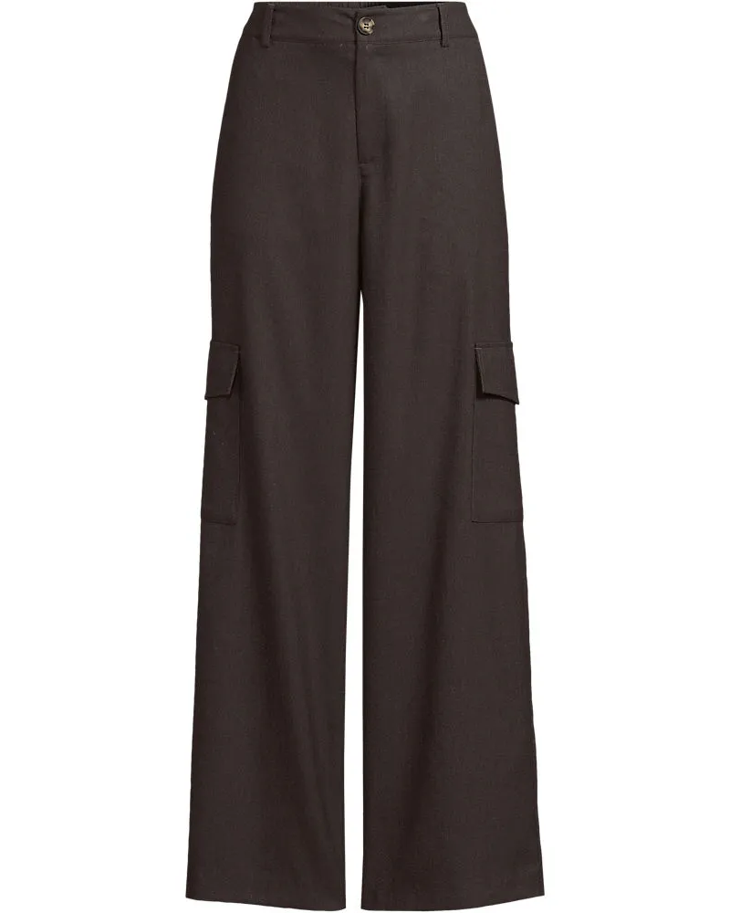 Lands' End Cargohose aus weichem Twill, Damen, Größe petite, Braun, Viskose/Polyester-Mischung, by Braun