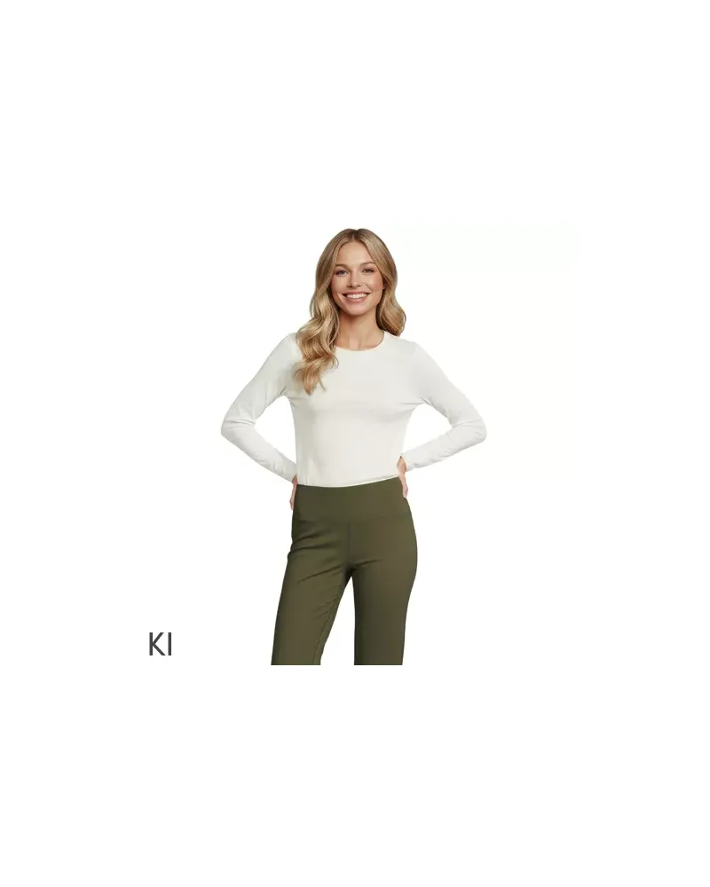 Lands' End Supima-Shirt, Langarm, Damen, Größe regular, Weiß, Baumwolle, by Weiß