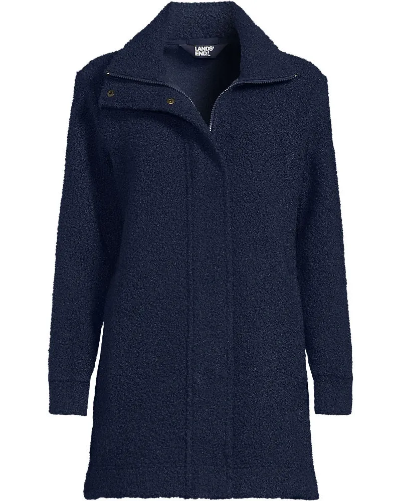 Lands' End BouclÃ©-Jacke, Damen, GrÃ¶ÃŸe plus, Blau, Polyester, by Blau