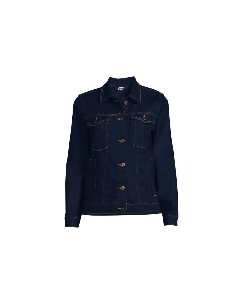 Lands' End Jeansjacke, Damen, Größe plus, Blau, Baumwolle/Elasthan/Polyester, by Blau
