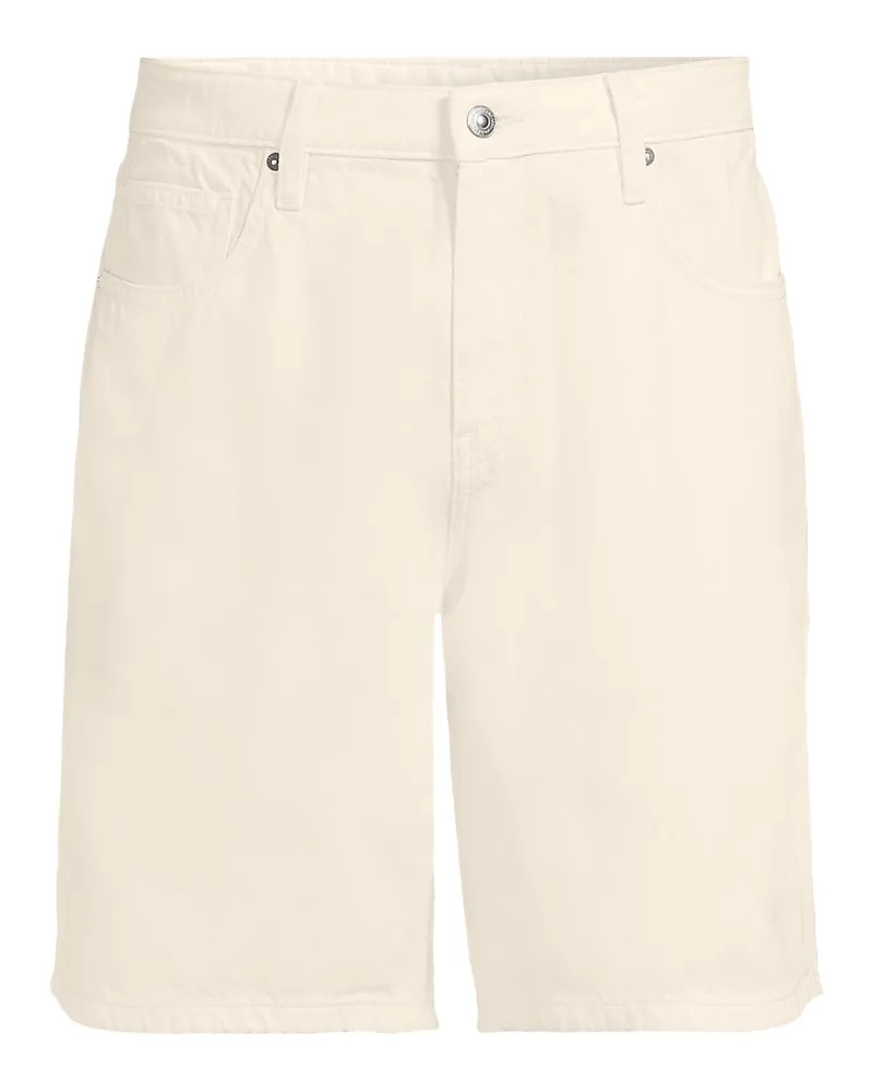Lands' End Soft Comfort Jeans-Shorts im Leinenmix, Herren, Größe:48-50 regular, Weiß, Baumwolle/Leinen/Baumwoll-Mischung, by Weiß