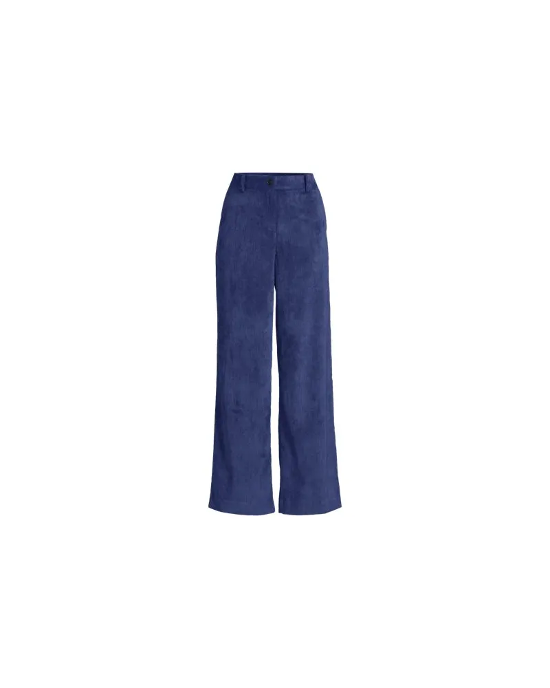 Lands' End Stretchcord-Hose mit weitem Bein, Damen, Größe regular, Blau, by Blau