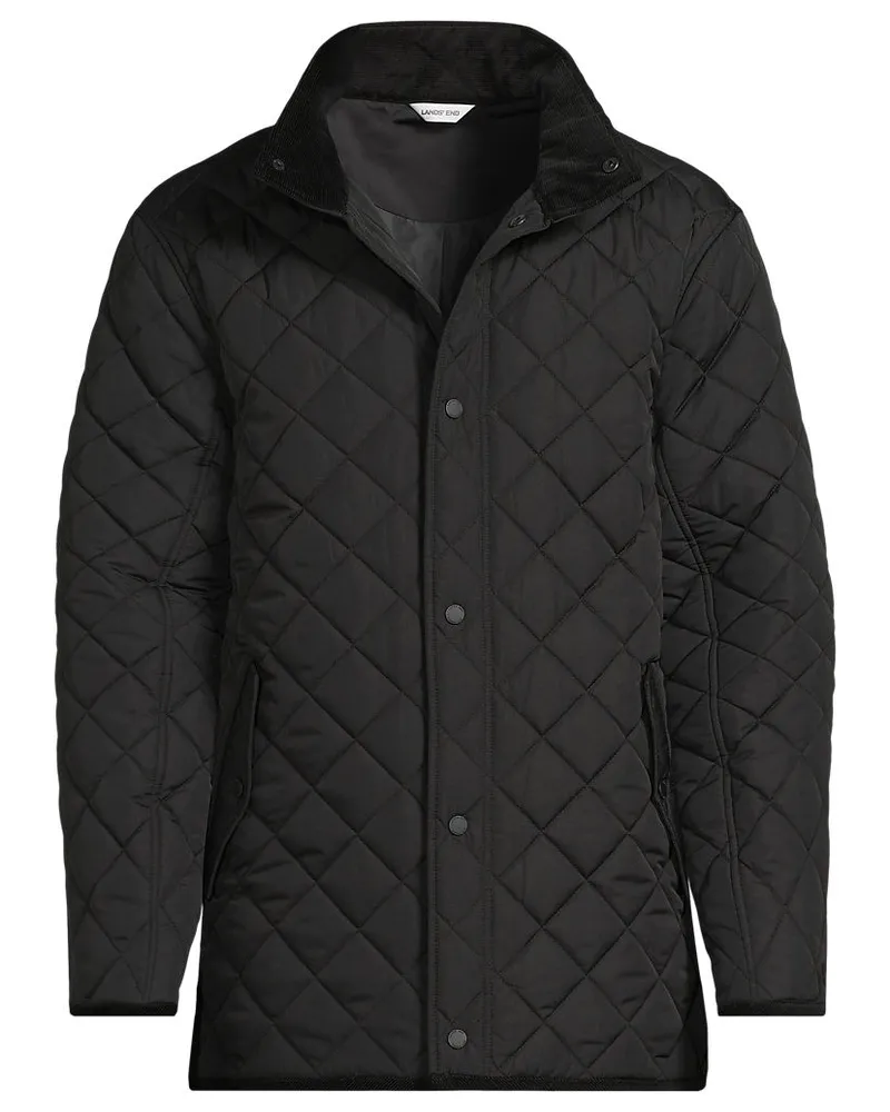 Lands' End Steppjacke FeatherFree, Herren, Größe regular, Schwarz, Polyester, by Schwarz