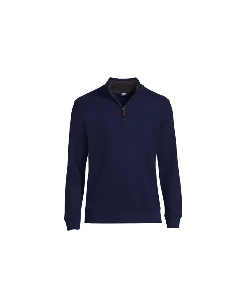 Lands' End Zipper-Pullover aus Bedford-Ripp, Herren, Größe:44-46 regular, Blau, Baumwolle, by Blau
