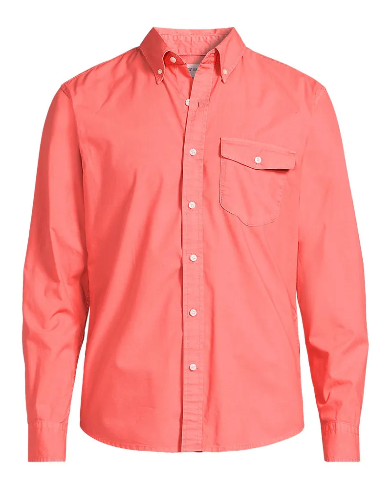 Lands' End Langarm-Hemd aus Popeline, Classic Fit, Herren, Größe regular, Lila, Baumwolle, by Lila