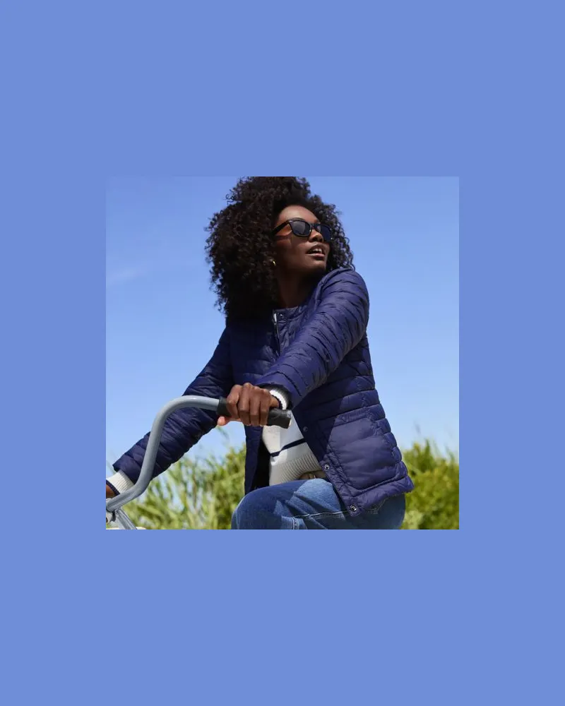 Lands' End Daunenjacke WANDERWEIGHT Verstaubar Ultraleicht, Damen, Größe:44-46 regular, Blau, Nylon, by Blau