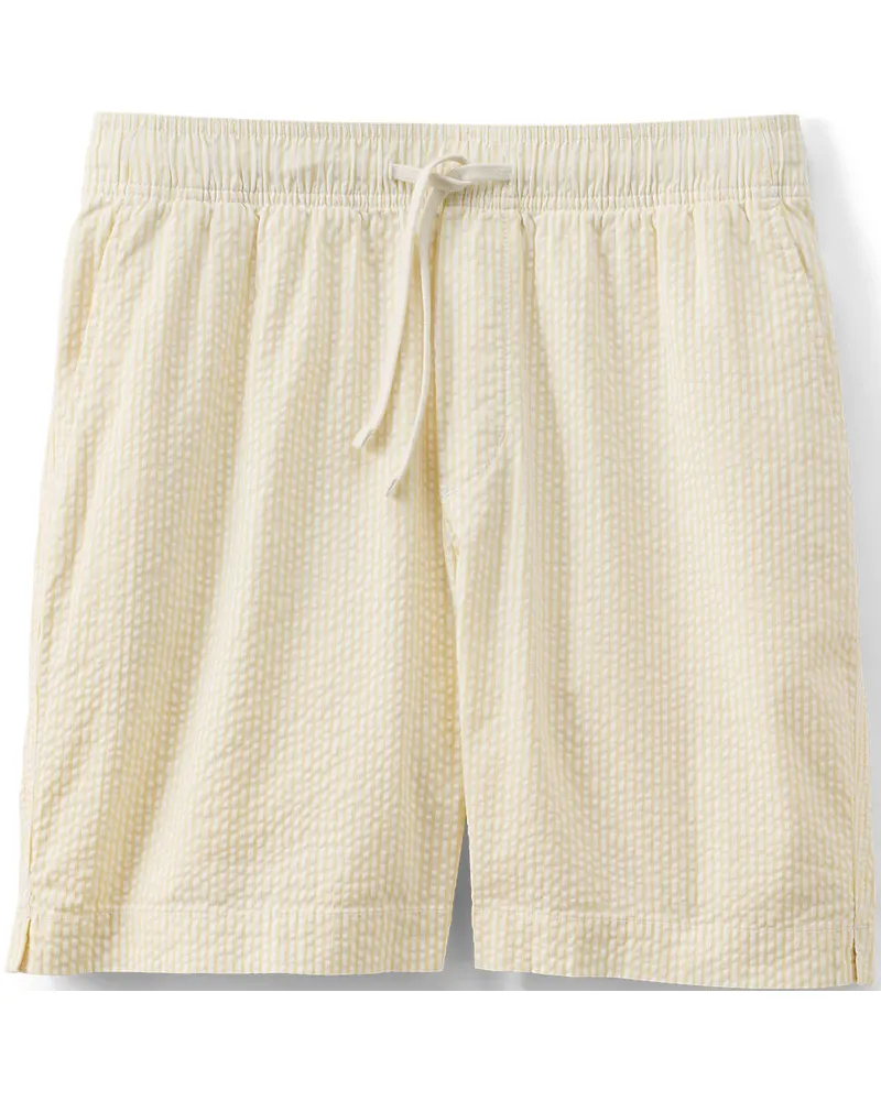 Lands' End Classic Fit Seersucker-Shorts mit Dehnbund, Herren, Größe regular, Gelb, Baumwoll-Mischung, by Gelb