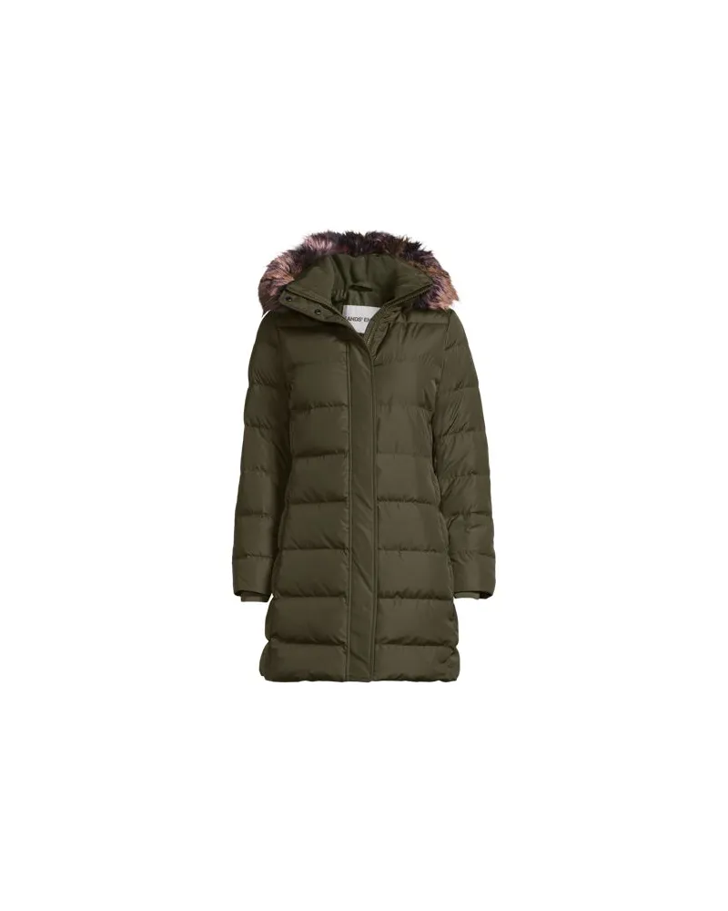 Lands' End Daunenmantel mit Kapuze, Damen, Größe:32-34 petite, Grün, Polyester, by Grün
