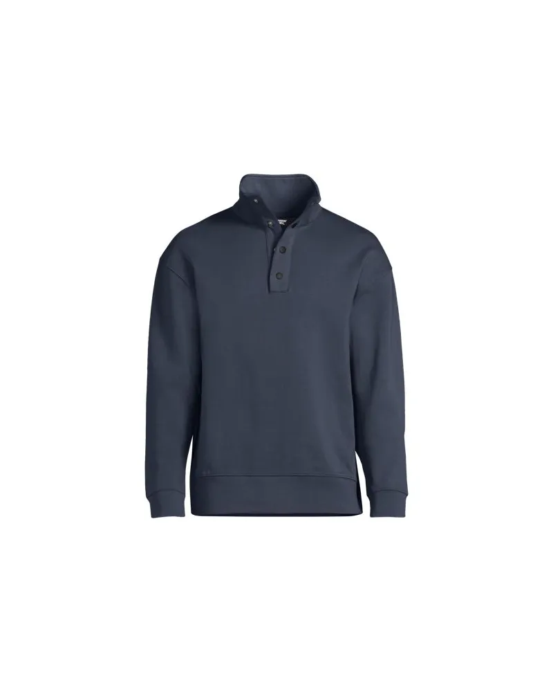 Lands' End Jersey-Shirt Super Soft mit Stehkragen, Herren, Größe:56-58 regular, Schwarz, Baumwolle/Polyester/Baumwoll-Mischung, by Schwarz