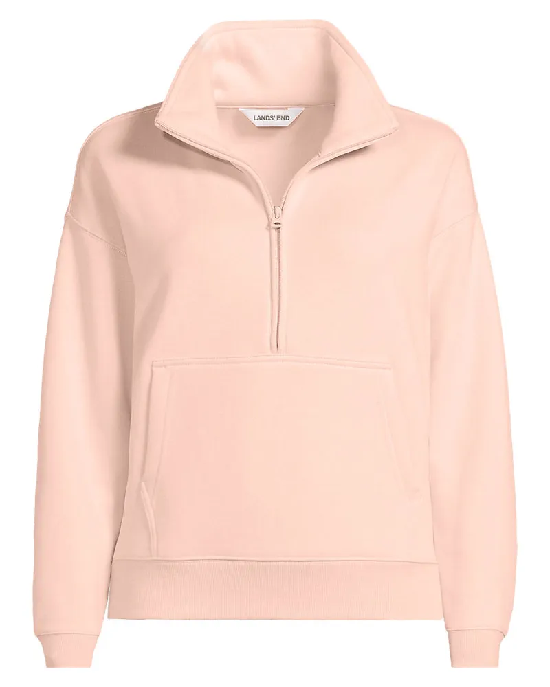 Lands' End Sweatshirt SERIOUS SWEATS mit Reißverschluss, Damen, Größe regular, Pink, Baumwoll-Mischung/Polyester-Mischung, by Pink