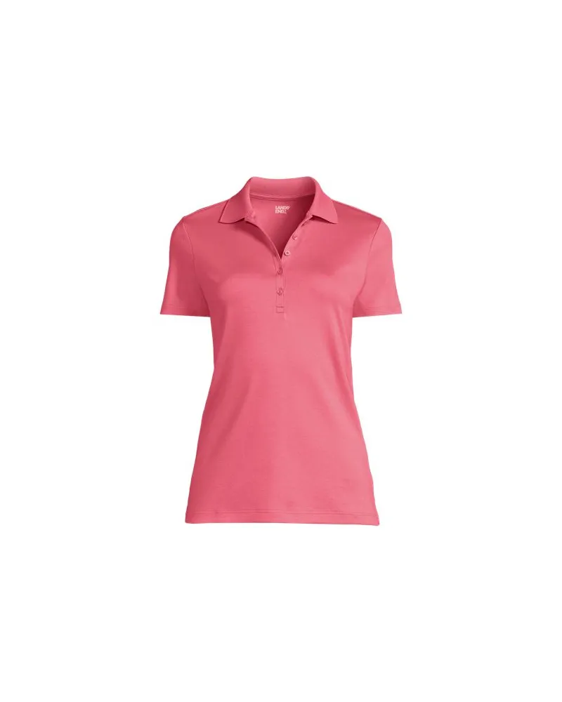 Lands' End Supima-Poloshirt, Damen, Größe plus, Pink, Baumwolle, by Pink