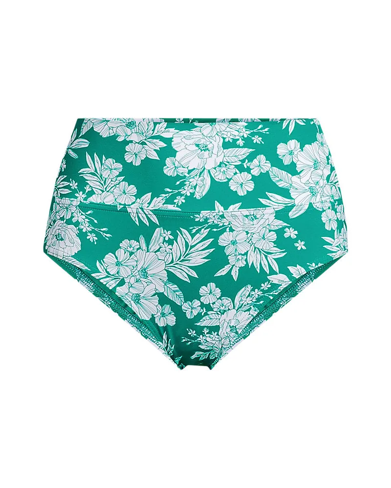 Lands' End Bikinihose zum Umschlagen, High Waist,, Damen, Größe plus, Grün, Elasthan/Nylon-Mischung, by Grün