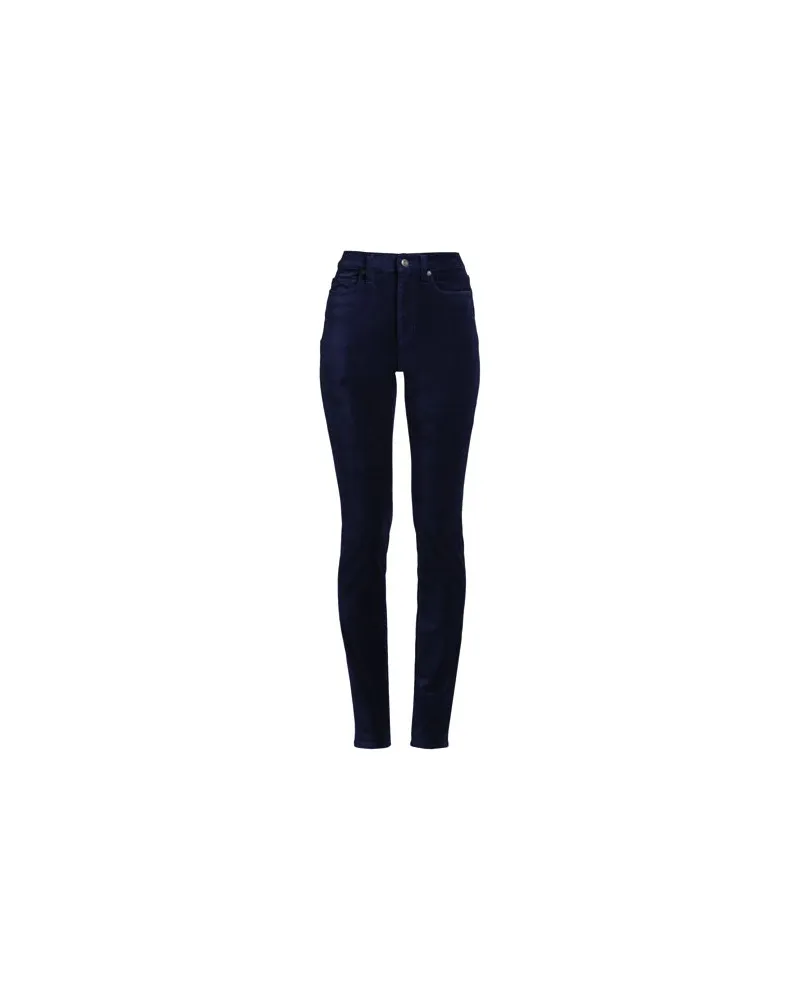Lands' End Slim Fit Samthose High Waist, Damen, Größe petite, Blau, Baumwoll-Mischung, by Blau