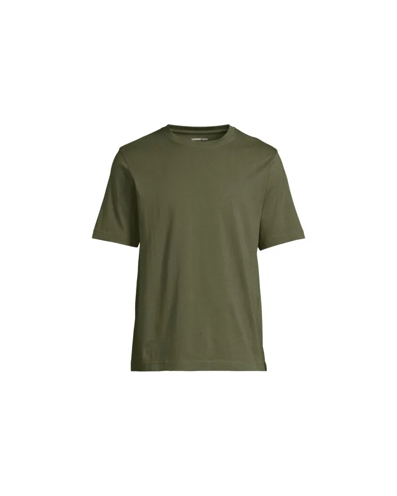 Lands' End Super-T Kurzarm-Shirt, Classic Fit, Herren, Größe:52-54 regular, Grün, Baumwolle, by Grün