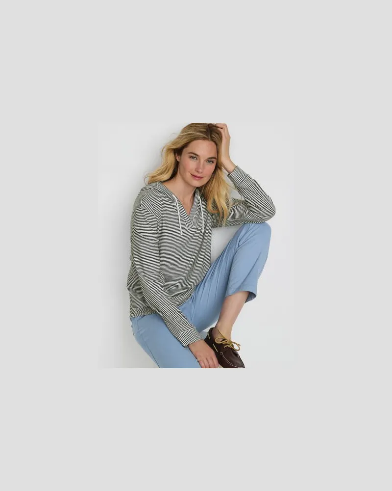 Lands' End Flammgarn-Kapuzenshirt, Damen, Größe regular, Weiß, Baumwolle, by Weiß