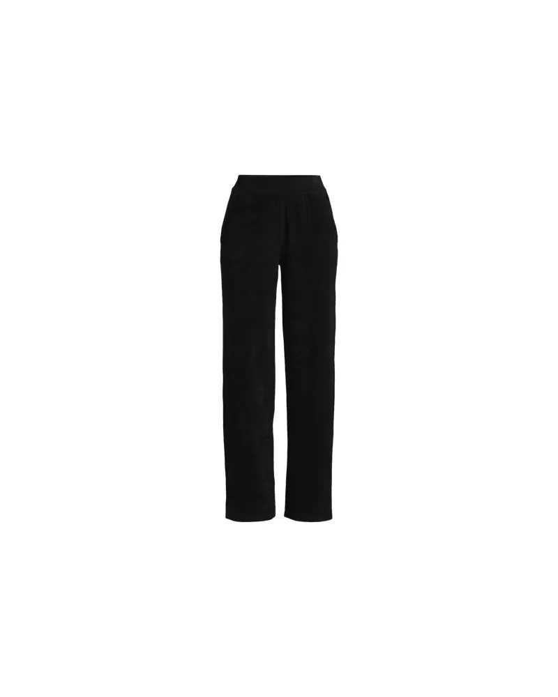 Lands' End Strickcord-Hose Straight Fit, Damen, Größe:44-46 regular, Schwarz, Elasthan/Baumwoll-Mischung/Polyester-Mischung, by Schwarz