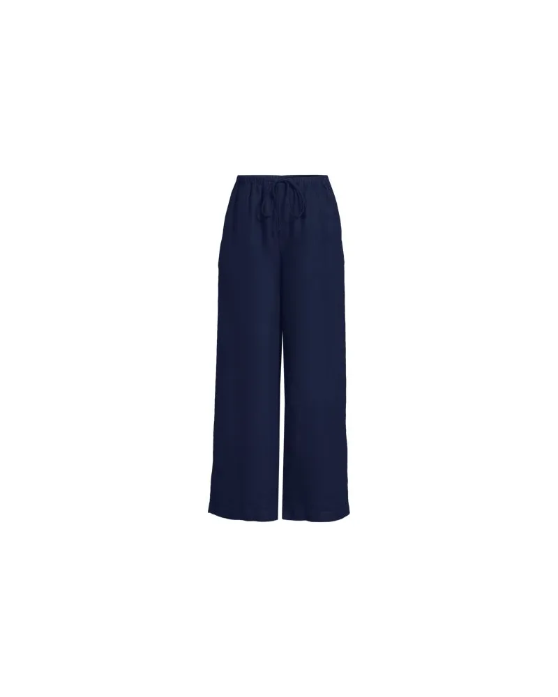 Lands' End Premium Reinleinen-Schlupfhose in 7/8-Länge, Damen, Größe plus, Blau, Leinen, by Blau