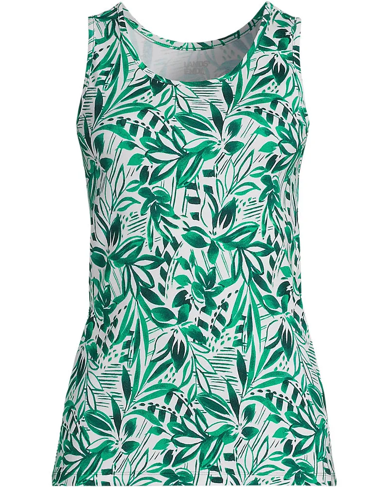 Lands' End Baumwoll-Top, Damen, Größe petite, Grün, Baumwolle, by Grün