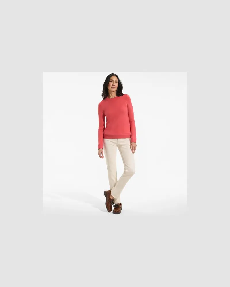 Lands' End CashTouch Rundhalspullover, Damen, Größe:44-46 regular, Orange, by Orange