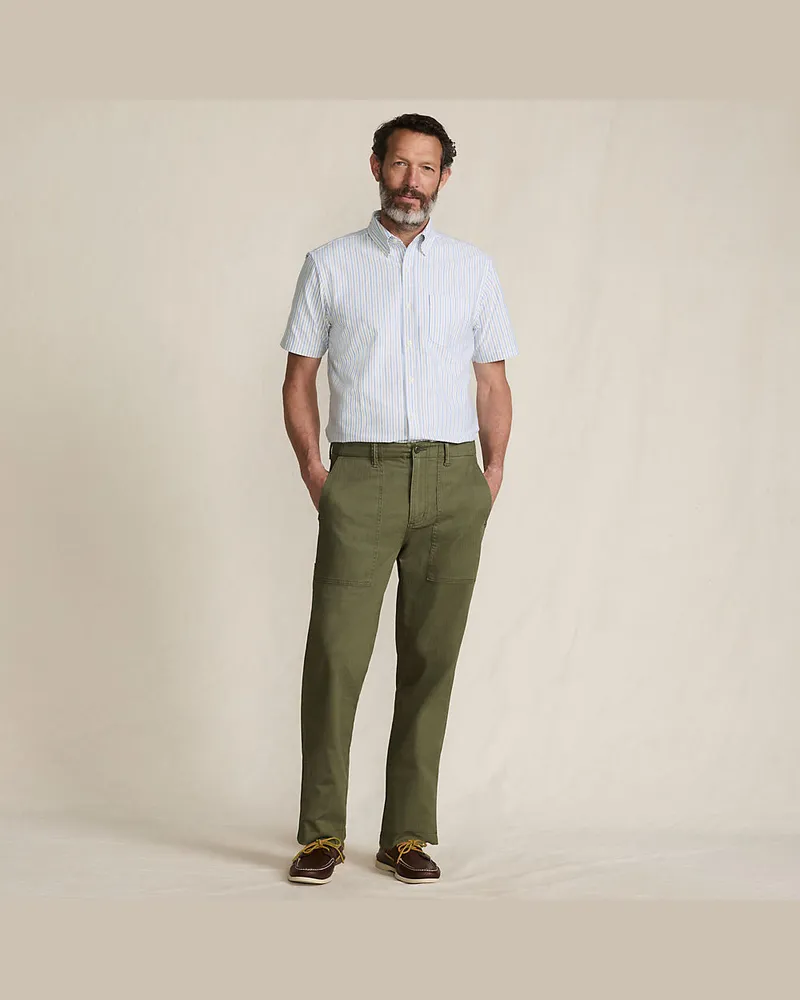 Lands' End Twill-Hose mit Stretch, Herren, Größe regular, Grün, Elasthan/Baumwoll-Mischung, by Grün