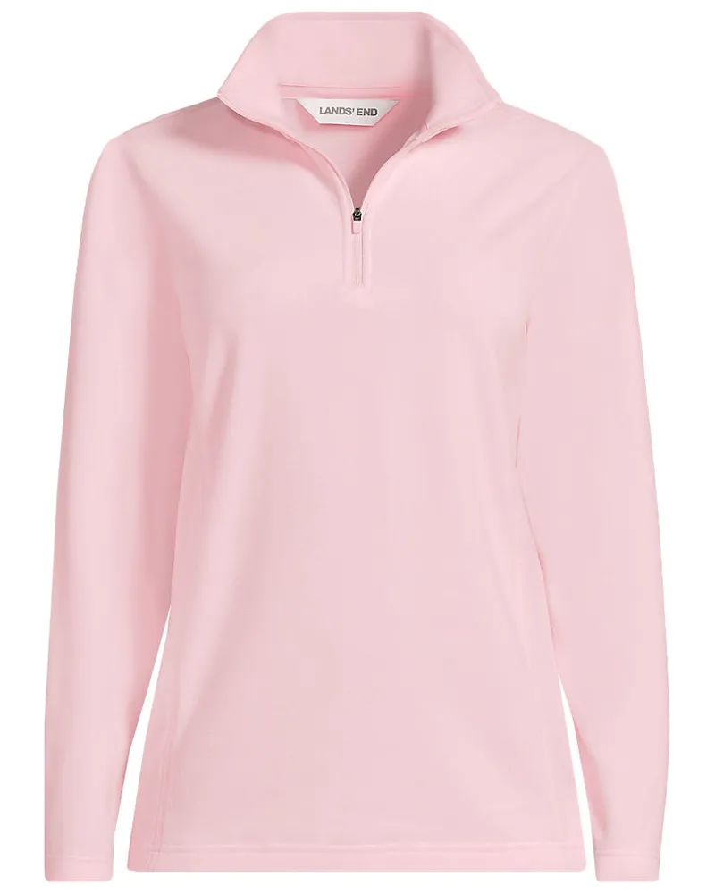 Lands' End Anyweather Fleece-Pullover mit Reißverschluss, Damen, Größe petite, Pink, Polyester, by Pink
