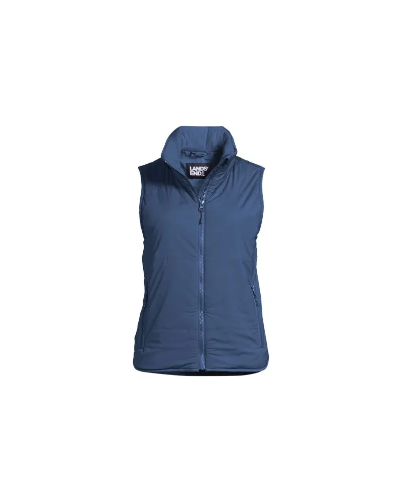Lands' End Leichte verstaubare Steppweste, Damen, Größe:44-46 regular, Blau, Nylon-Mischung, by Blau