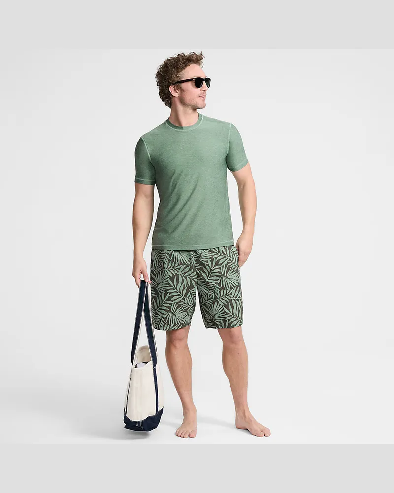 Lands' End Badeshorts mit Hydroliner, 23 cm, Herren, Größe regular, Grün, by Grün