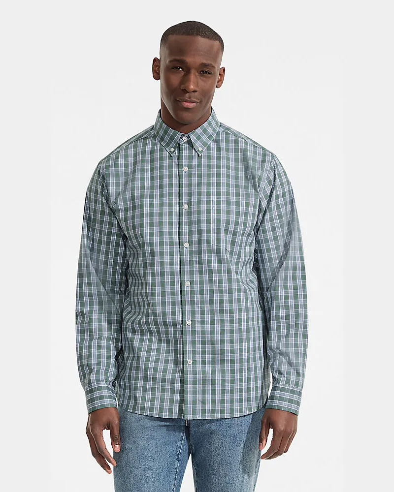Lands' End Ultimativ-Hemd, Classic Fit, Herren, GrÃ¶ÃŸe regular, GrÃ¼n, Elasthan/Baumwoll-Mischung/Polyester-Mischung, by Grã¼n