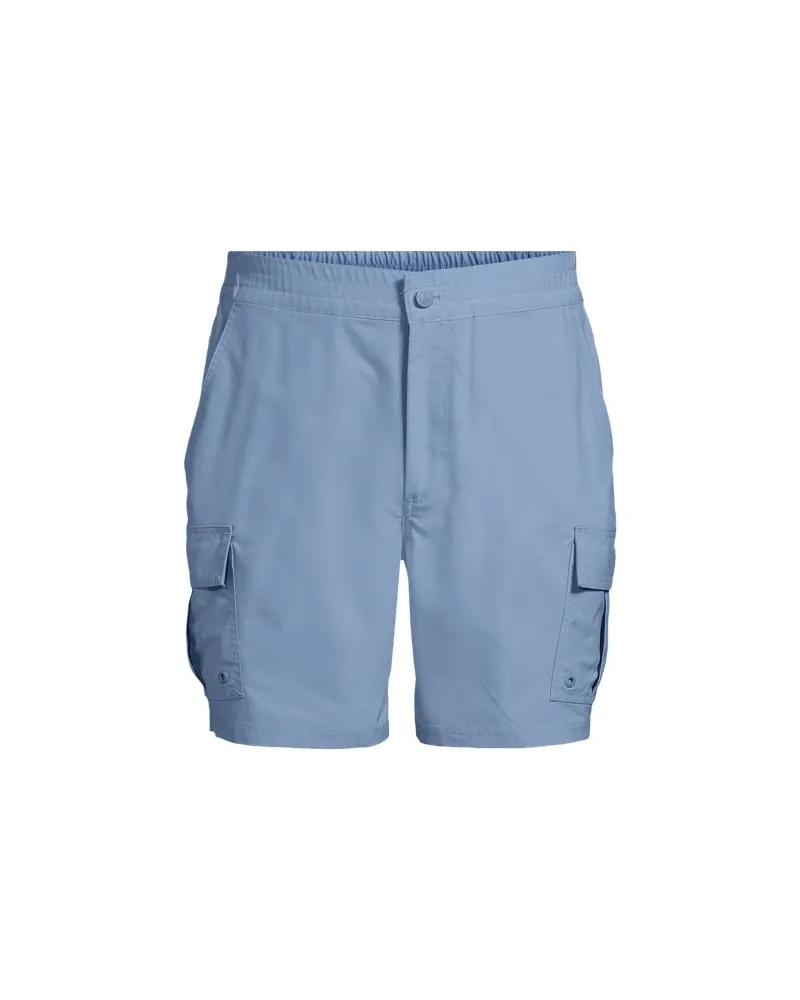 Lands' End Schnelltrocknende LSF 50 Cargo-Badeshorts, 18 cm, Herren, Größe:60 regular, Blau, Elasthan/Polyester-Mischung, by Blau