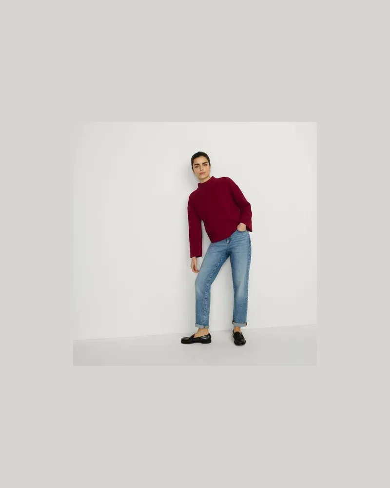 Lands' End Softes Sweatshirt mit Stehkragen, Damen, Größe:44-46 regular, Rot, Baumwolle/Polyester/Baumwoll-Mischung, by Rot