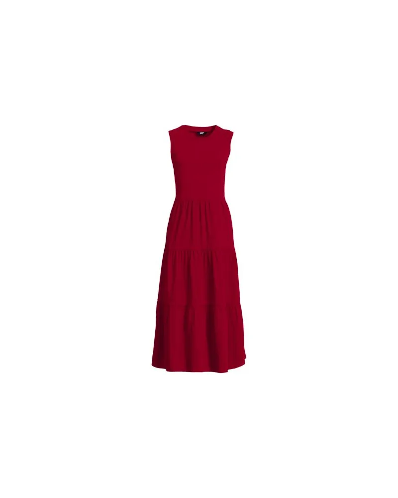 Lands' End Maxi-Baumwollkleid aus Flammgarn, Damen, Größe:44-46 regular, Rot, Baumwolle, by Rot